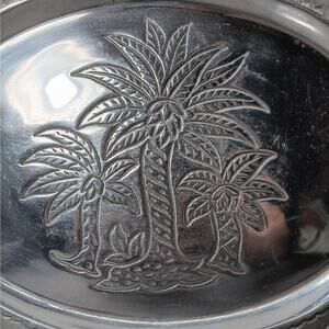 Heavy Aluminum Palm‎ Tree Platter 12" Rectangle